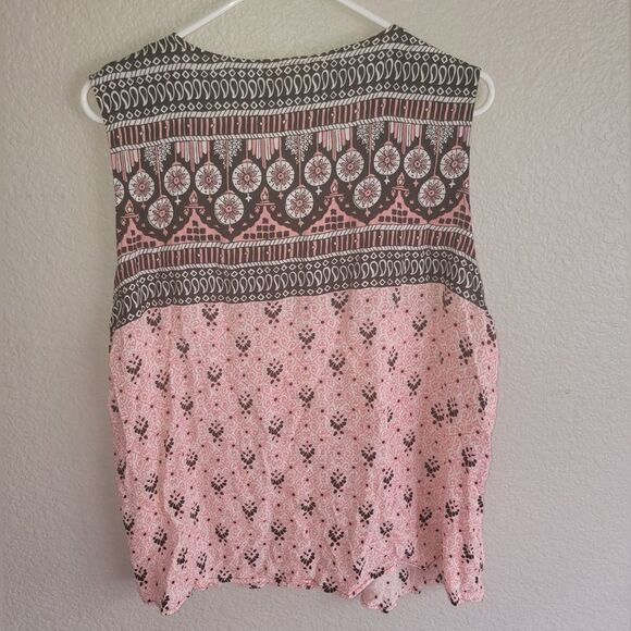 Lucy & Laurel Boho Print Sleeveless Top – 1X - Picture 2 of 8